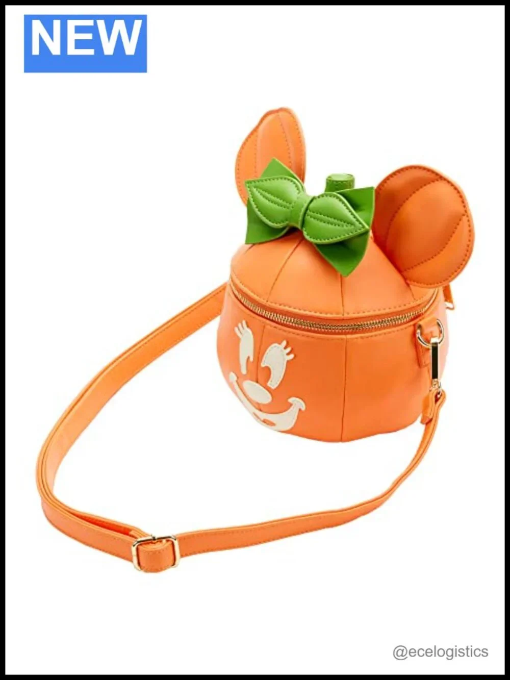 Loungefly Minnie Mouse Glow in the Dark Pumpkin Crossbody Bag Faux Leather